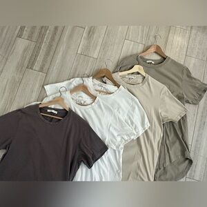 MNML Shirt-Tail Collection of 5 tees, size L